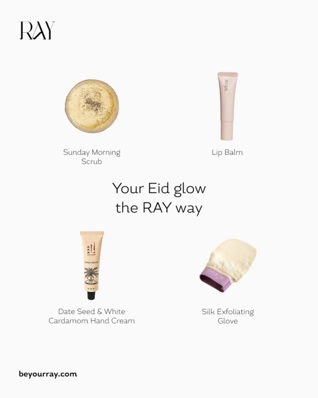 إشراقتك الكاملة للعيد من RAY✨
دلّلي بشرتك وامنحيها نضارة ولمعان يليق بأيام العيد 🤍 

منتجات العيد من RAY
الرابط في البايو 🔗

#beyourray
#eid #glow